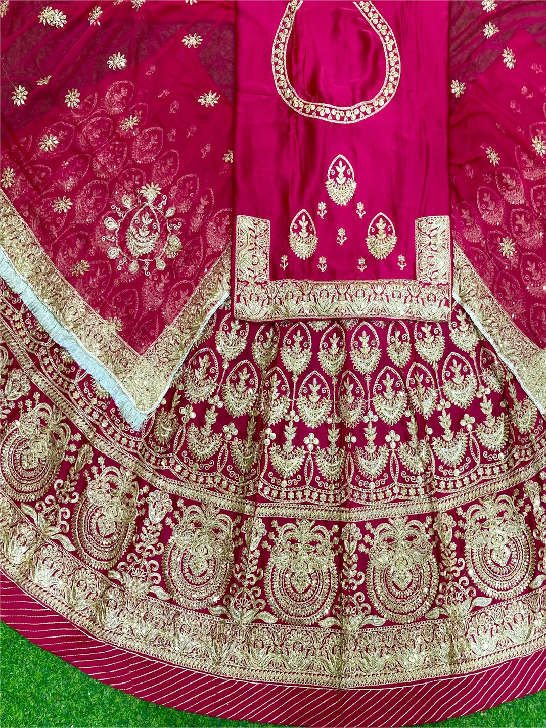 Bamber Satin Wedding Party Wear Traditional Rajputi Poshak with Zari work In Pink color-82137
