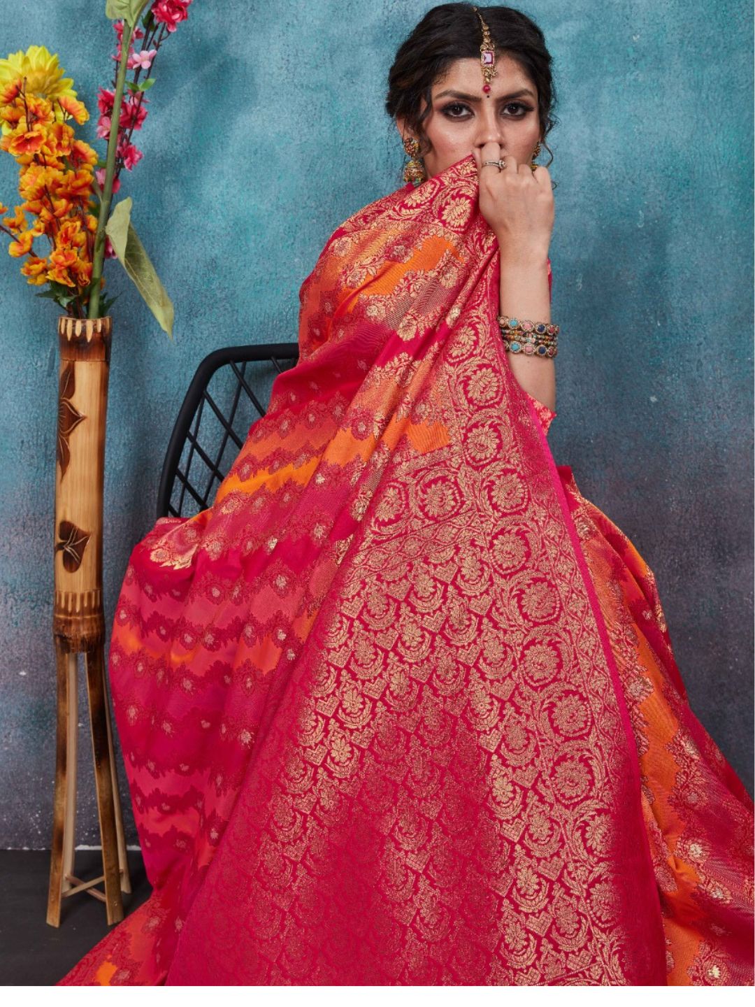 Weaving Banarasi Silk Festive Saree In Pink Color-81057