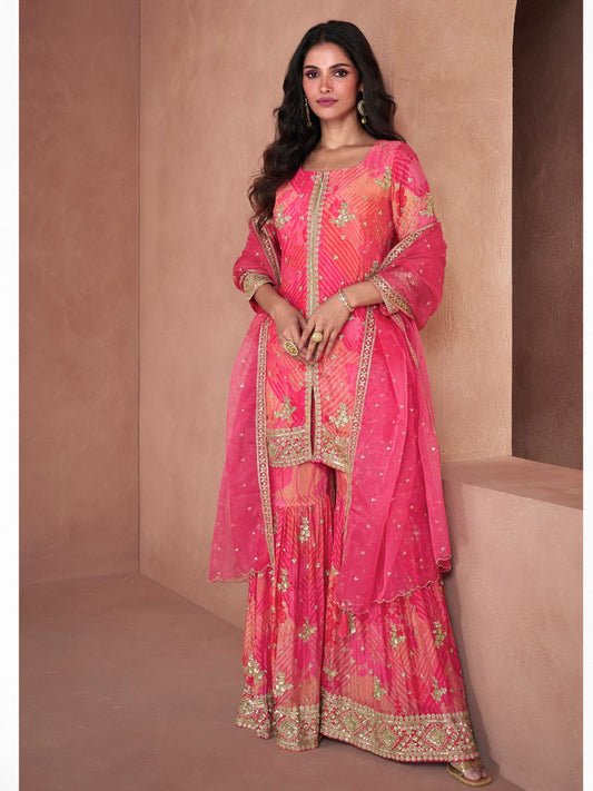 Tarri Georgette Salwar Kameez in Pink-71015