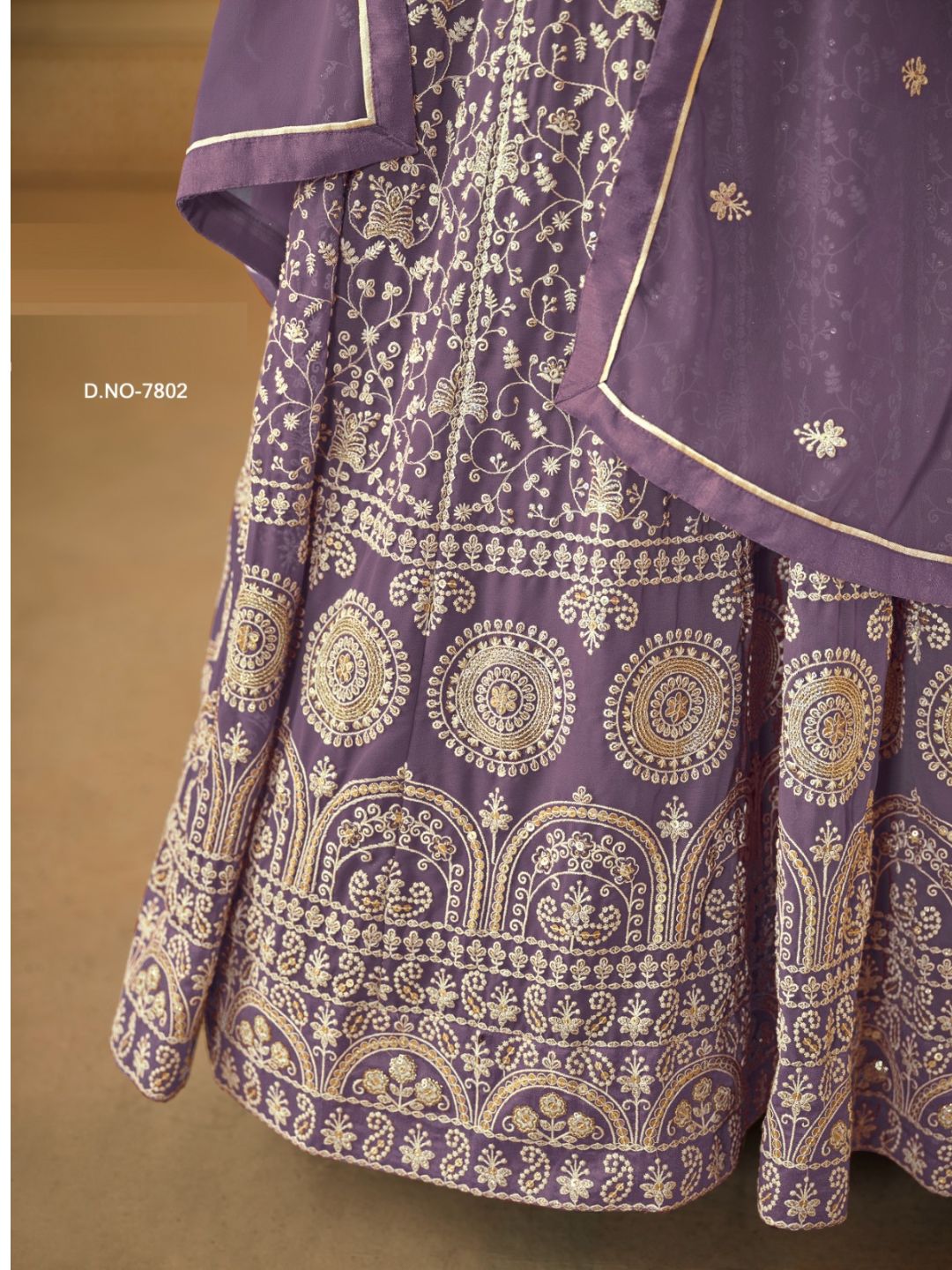 Georgette Embroidered Bollywood Salwar Kameez in Purple with Stone work-81990