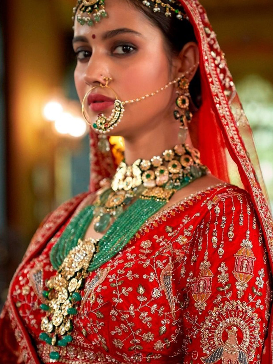 Silk Traditional Wedding Reception Bridal Lehenga In Orange color-41103