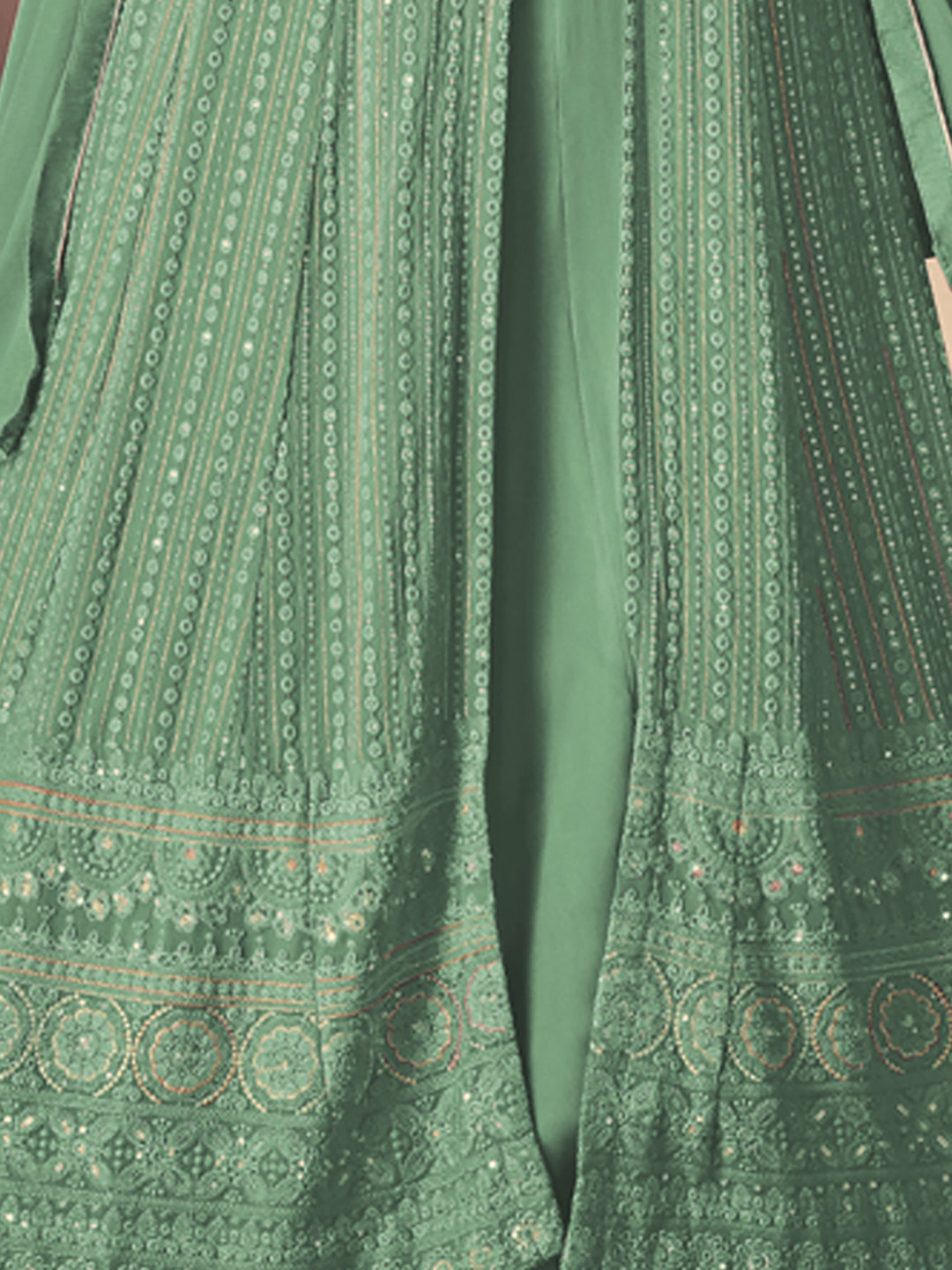 Georgette Embroidered Bollywood Semi-Stitched Salwar Kameez with Zari Sequins work-750006