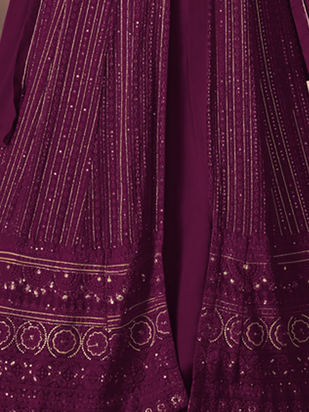 Georgette Embroidered Bollywood Semi-Stitched Salwar Kameez with Zari Sequins work-750009