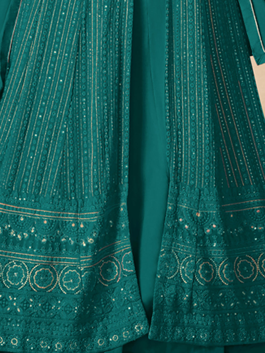 Georgette Embroidered Bollywood Semi-Stitched Salwar Kameez with Zari Sequins work-750012