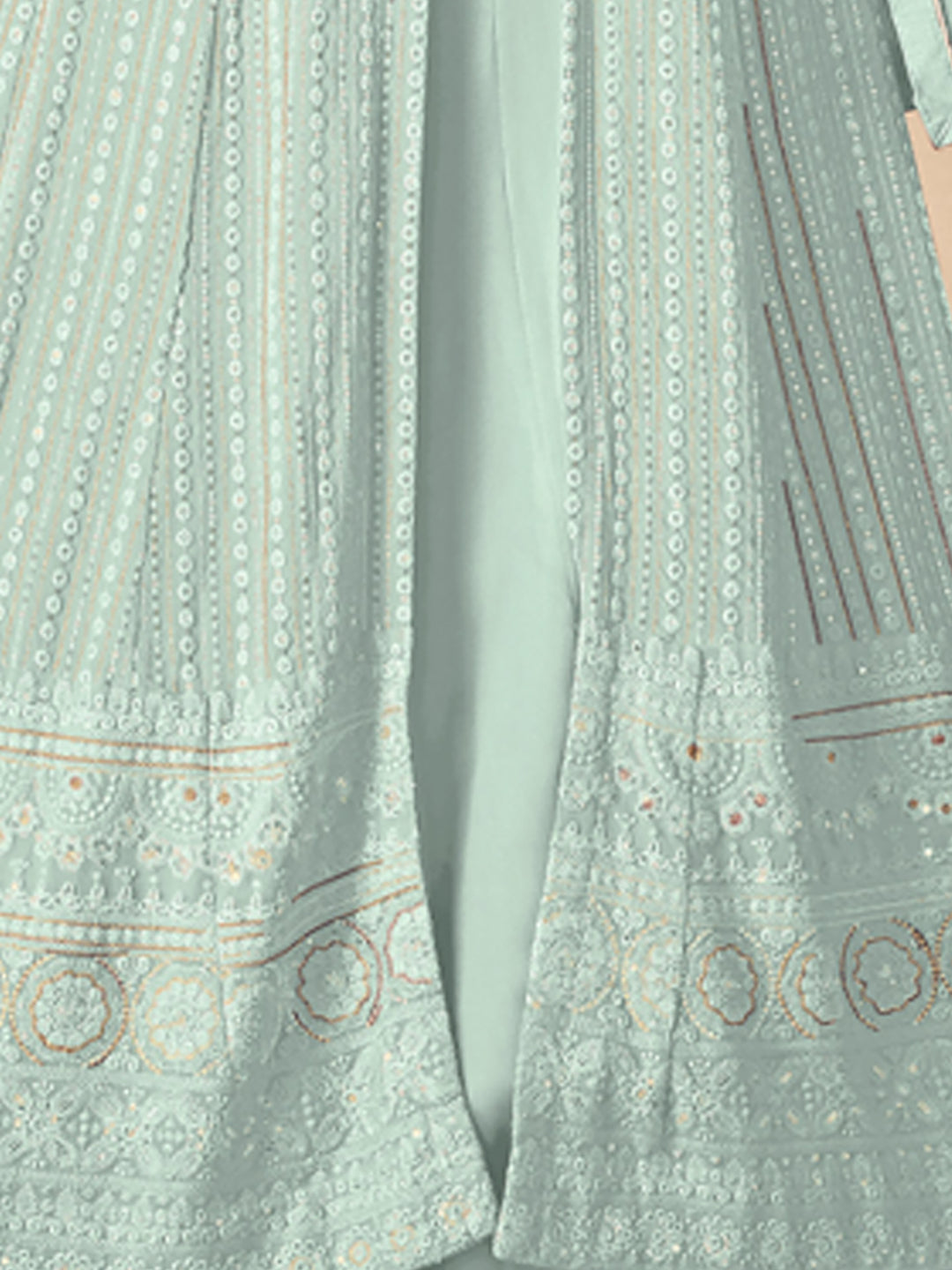 Georgette Embroidered Bollywood Semi-Stitched Salwar Kameez with Zari Sequins work-750013