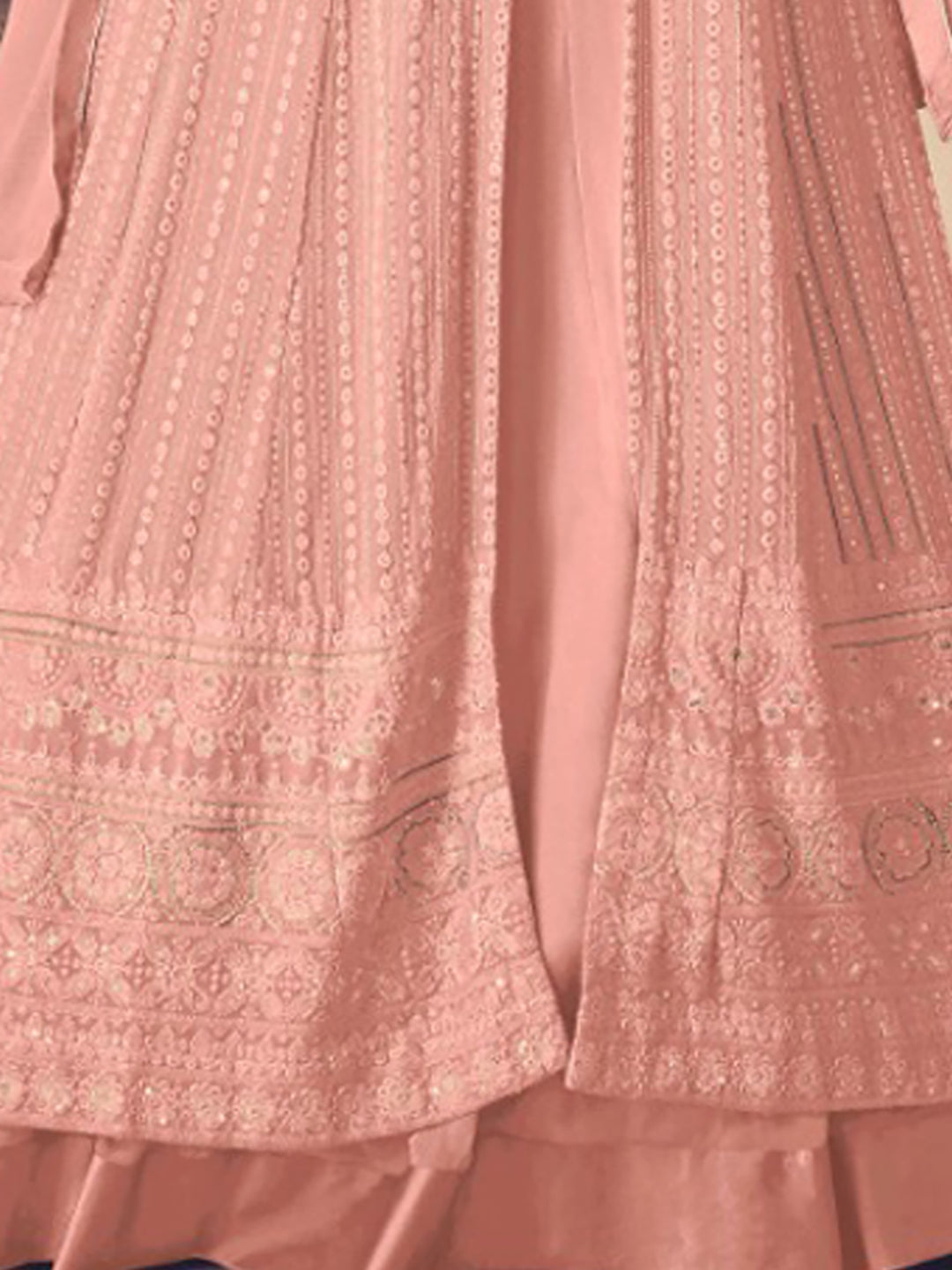 Georgette Embroidered Bollywood Semi-Stitched Salwar Kameez with Zari Sequins work-750020