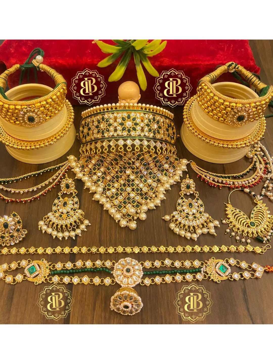 Kundan Rajputi Bridal Jewellery Combo Set-30970 – Saundaryam Fashions