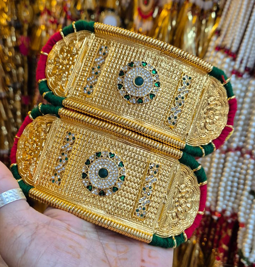 High Gold Plated Traditional Bajuband/Rajputi Baju/Rajwadi Baju Without Loom-91230