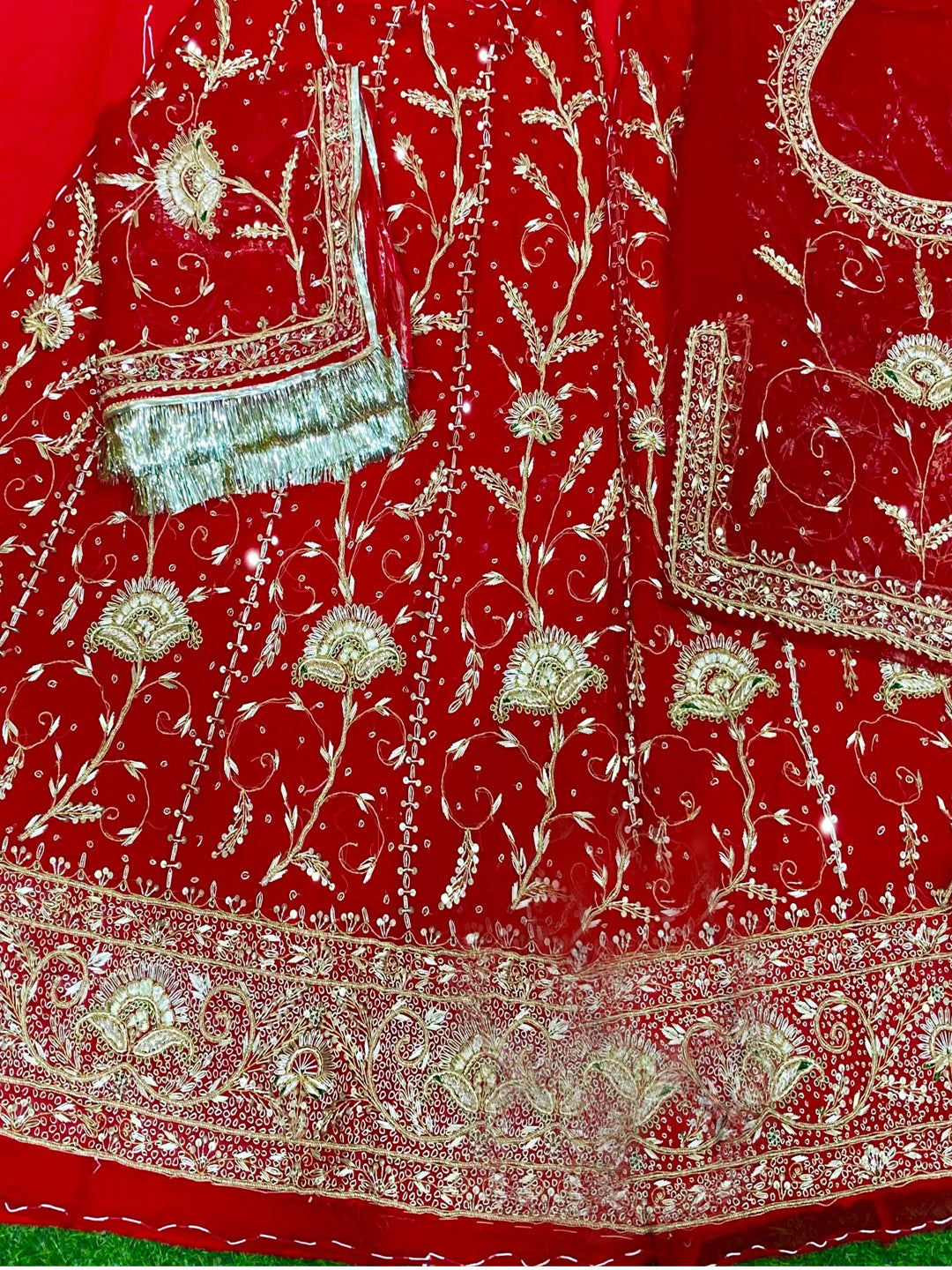 Thakurji Pure Bridal Wedding Traditional Rajputi Poshak with Zardosi Hand Work In Red color-61106