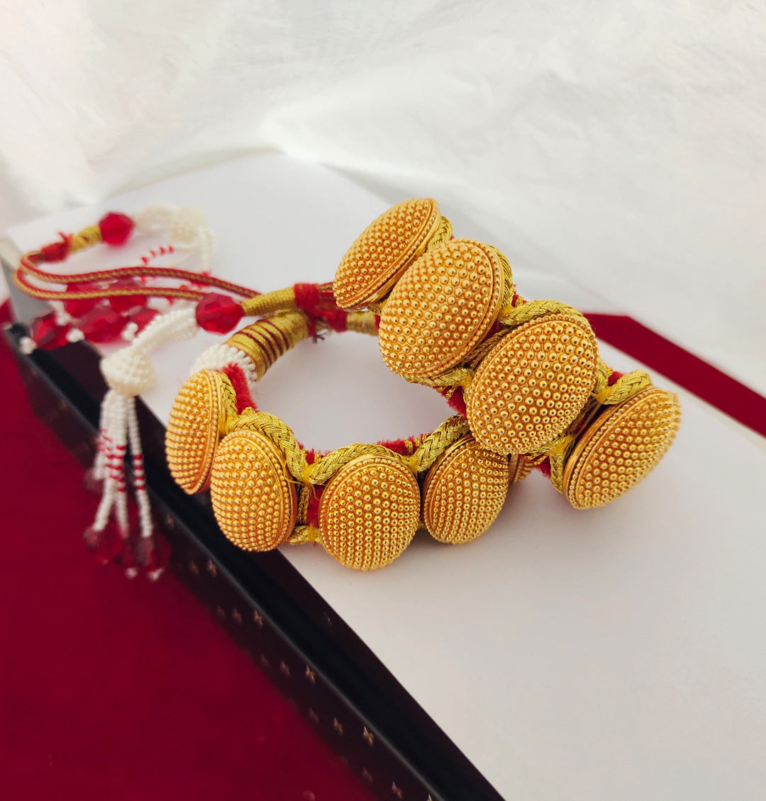 Traditional High Quality Golden Rajputi Puchi/poochi Set -301127