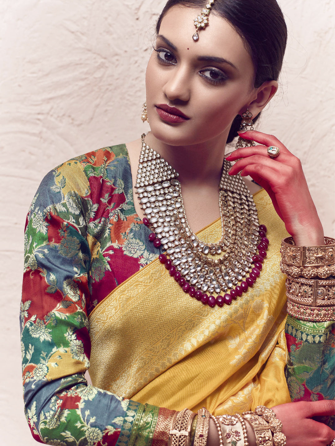 Heavy Viewing Designer Pure Crepe Dola Silk Bridal Traditional Saree In Yellow-81374