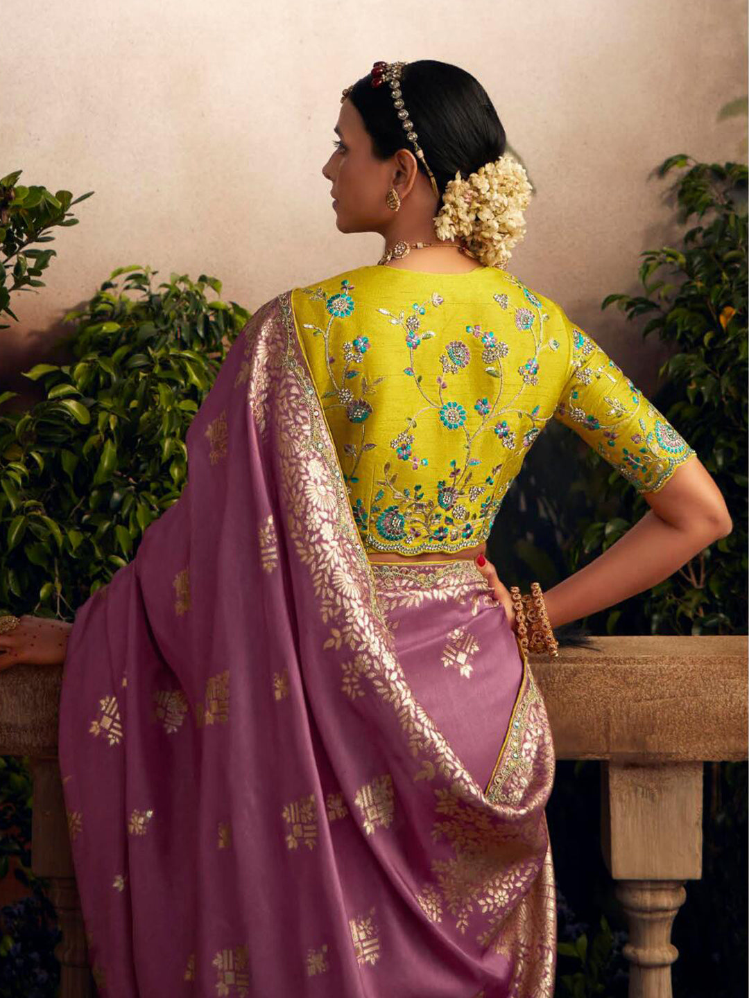 Embroidered Pure Viscose Dola Silk Traditional Bridal Saree In Pink Color-81672