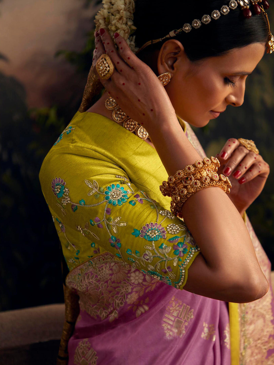 Embroidered Pure Viscose Dola Silk Traditional Bridal Saree In Pink Color-81672