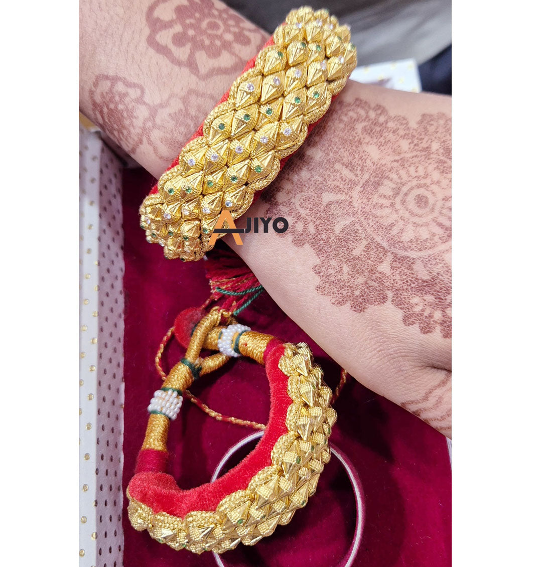 Rajputi premium quality Gold pochi combo Jewellery Set-301191