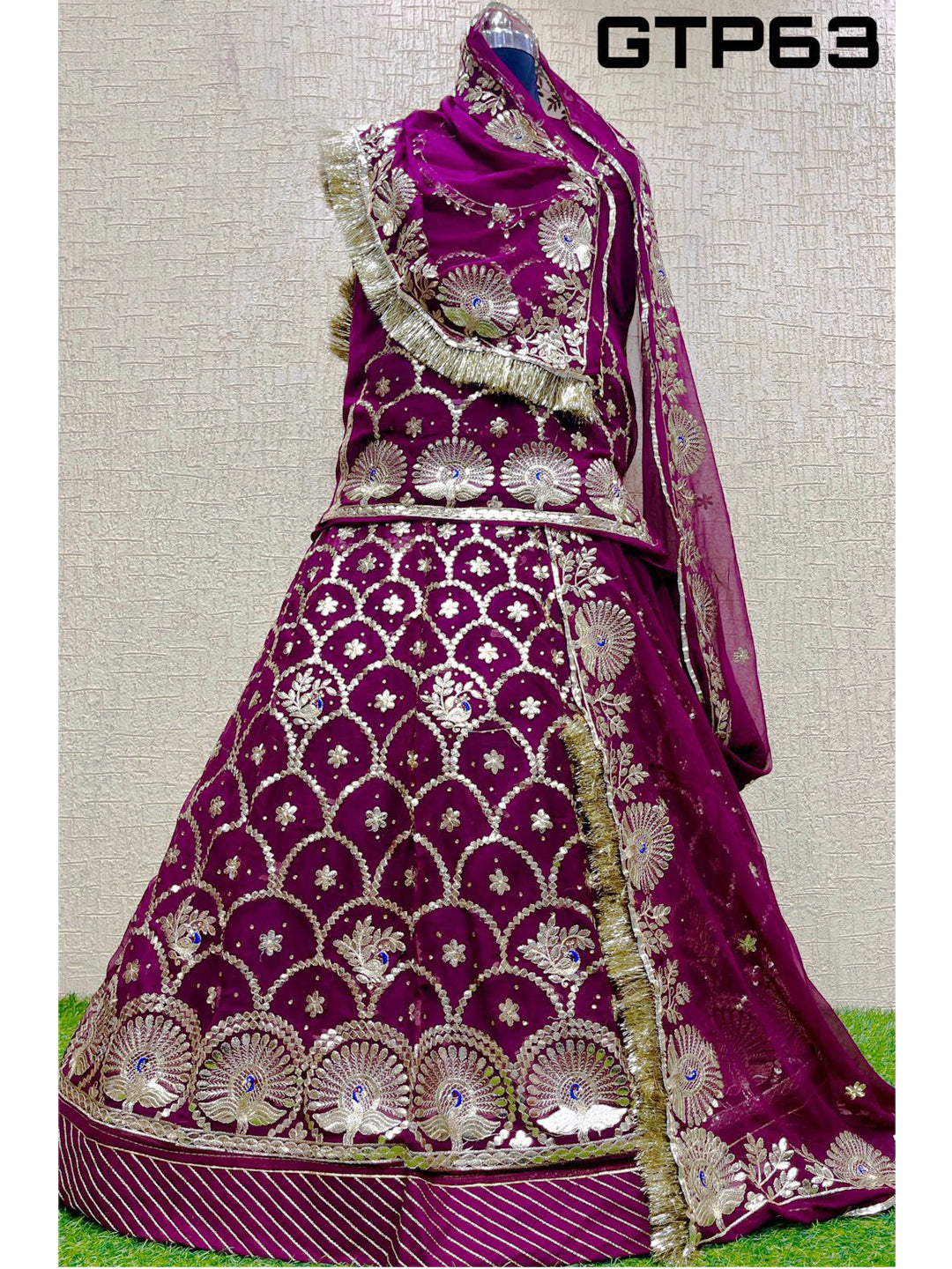 Humarai Pure wedding Sangeet Zari work Rajputi Poshak In Purple Color-82035