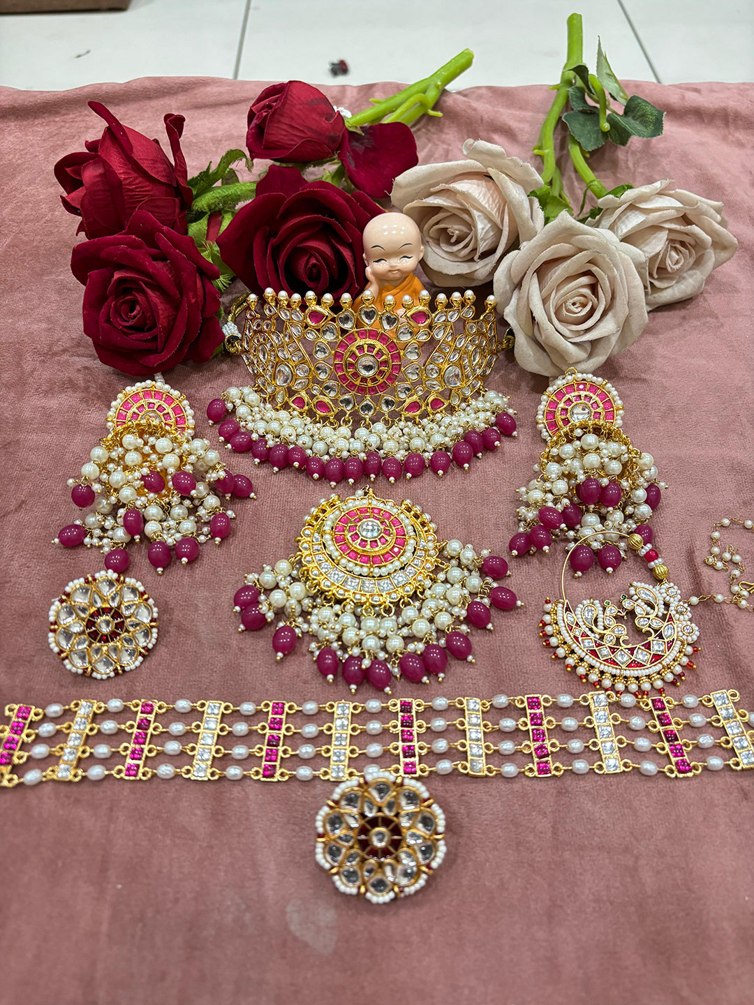 Rajwadi Kundan Aad Choker Set-301115