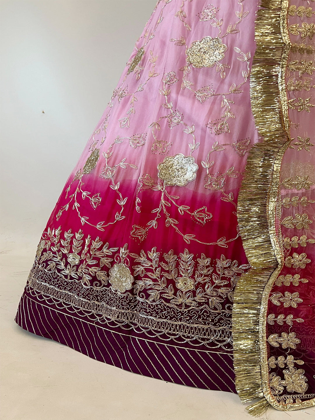 10 Kali Humrahi Pure Receiption Wedding Rajputi Poshak with Chanderi Work-91444 (Copy)
