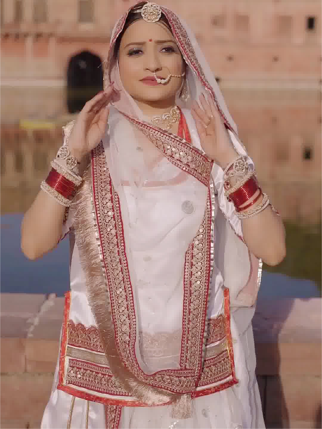 16 Kali Thakur Ji Pure Fastive Velvet Jarri Work Designer Rajputi Poshak in White color-81379