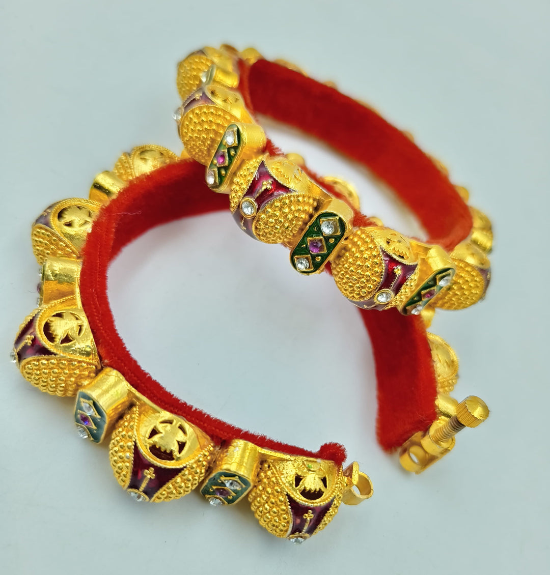 Marwadi Openable Nogari with white Stone and Meena Work-91220