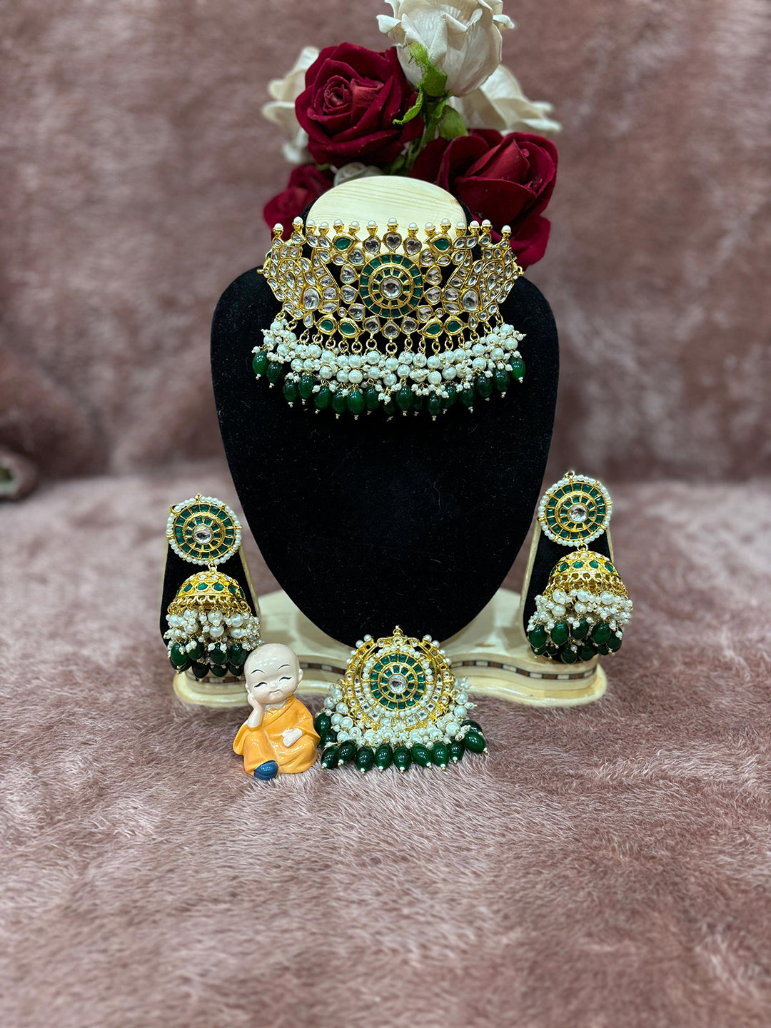 Rajwadi Kundan Aad Choker Set-301114