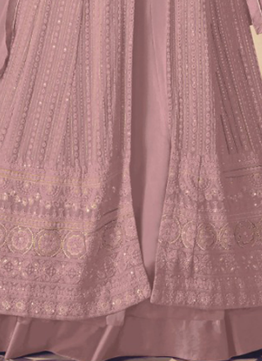 Georgette Embroidered Bollywood Semi-Stitched Salwar Kameez with Zari Sequins work-750023