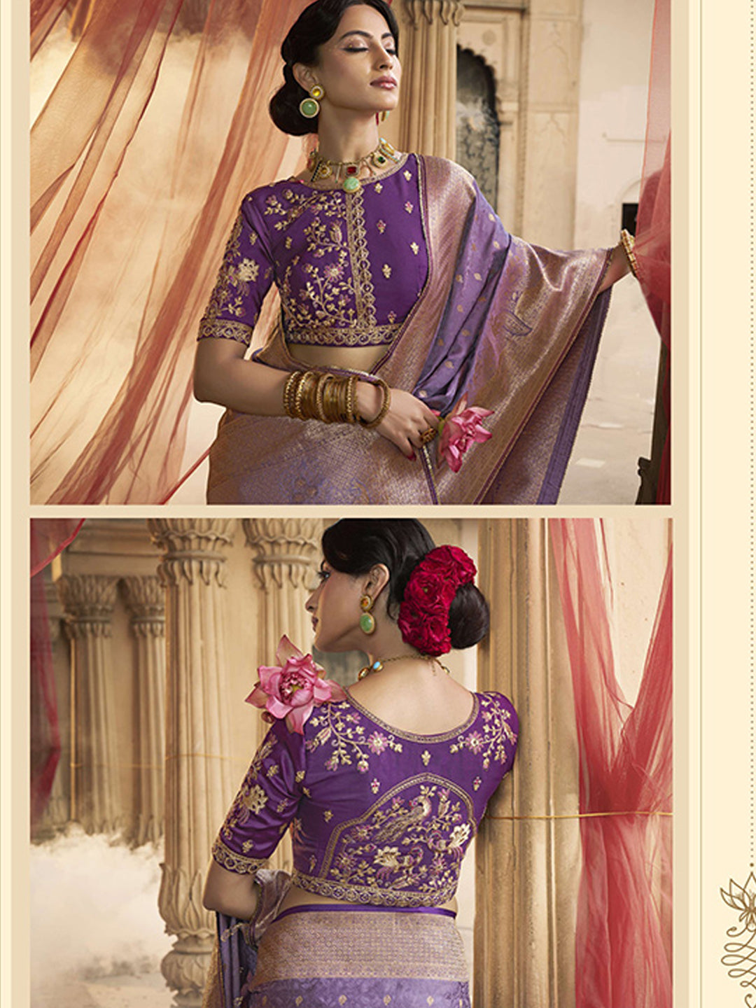 Lace Border Contrast Designer Pure Satin Traditional Saree-91260