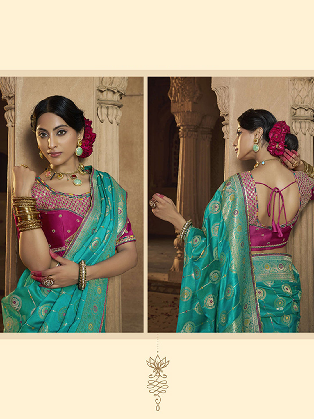 Lace Border Contrast Designer Pure Satin Traditional Saree-91261