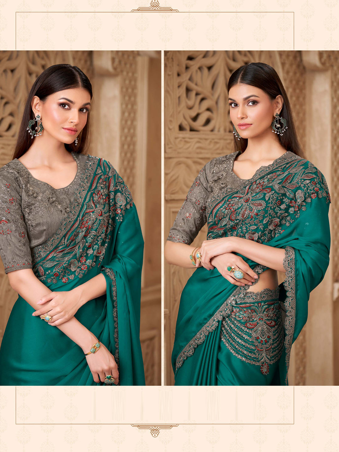 Fiona Sartin Silk with Embroidery Saree-32002