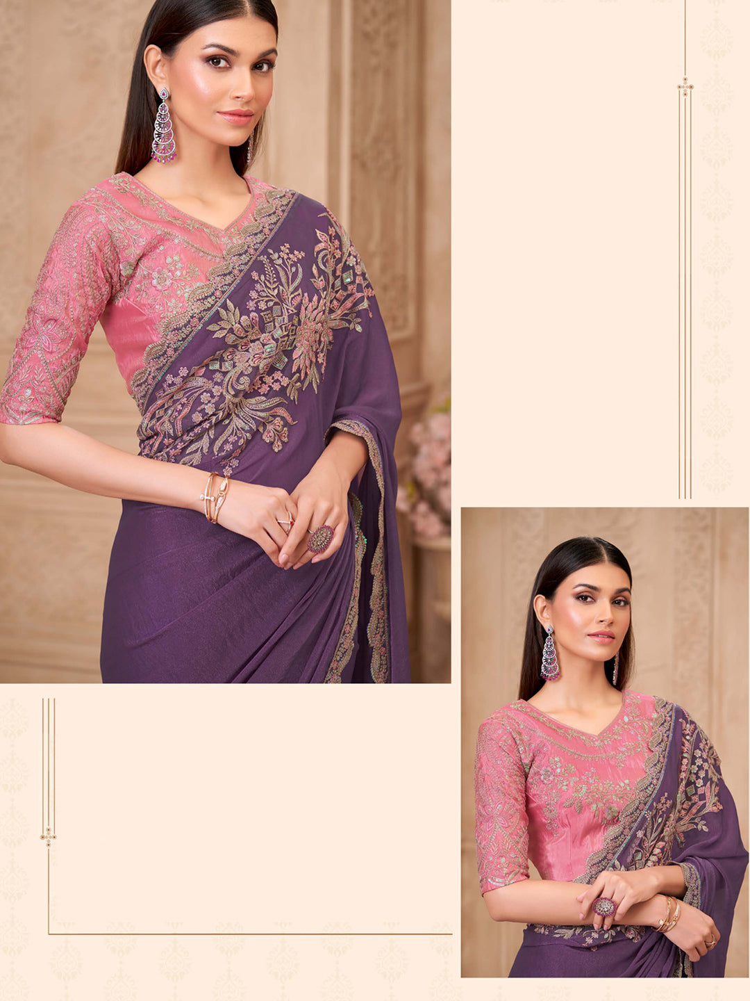 Soft Sparkle Georgette with Embroidered Saree-32012