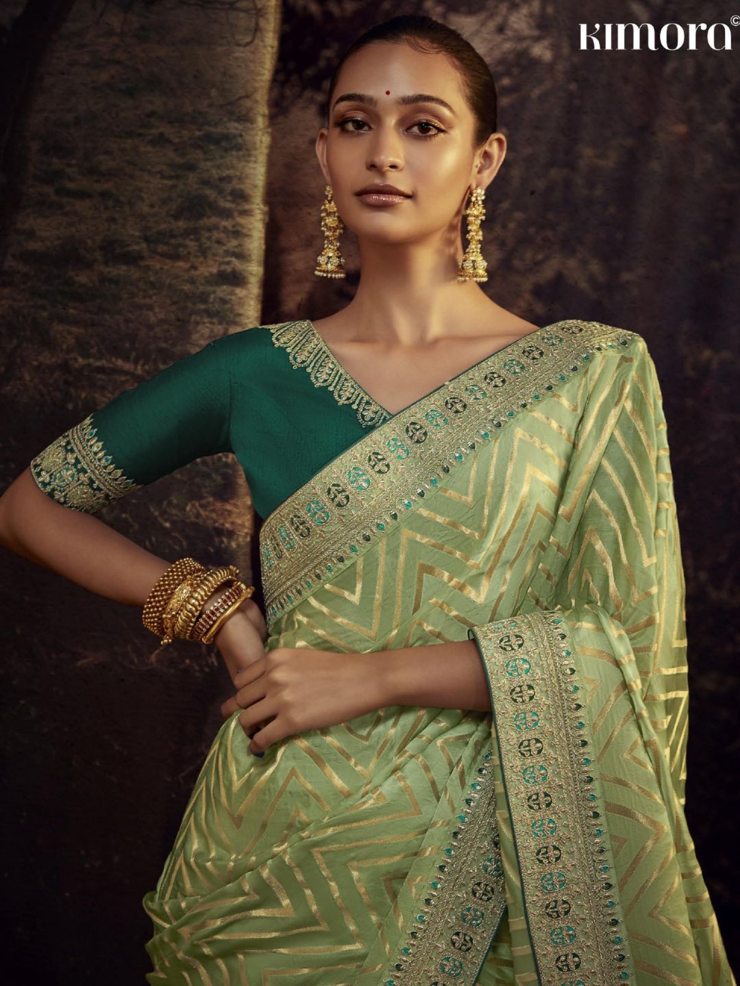 Embroidered Silk Soft Traditional Saree In Light Green-80955