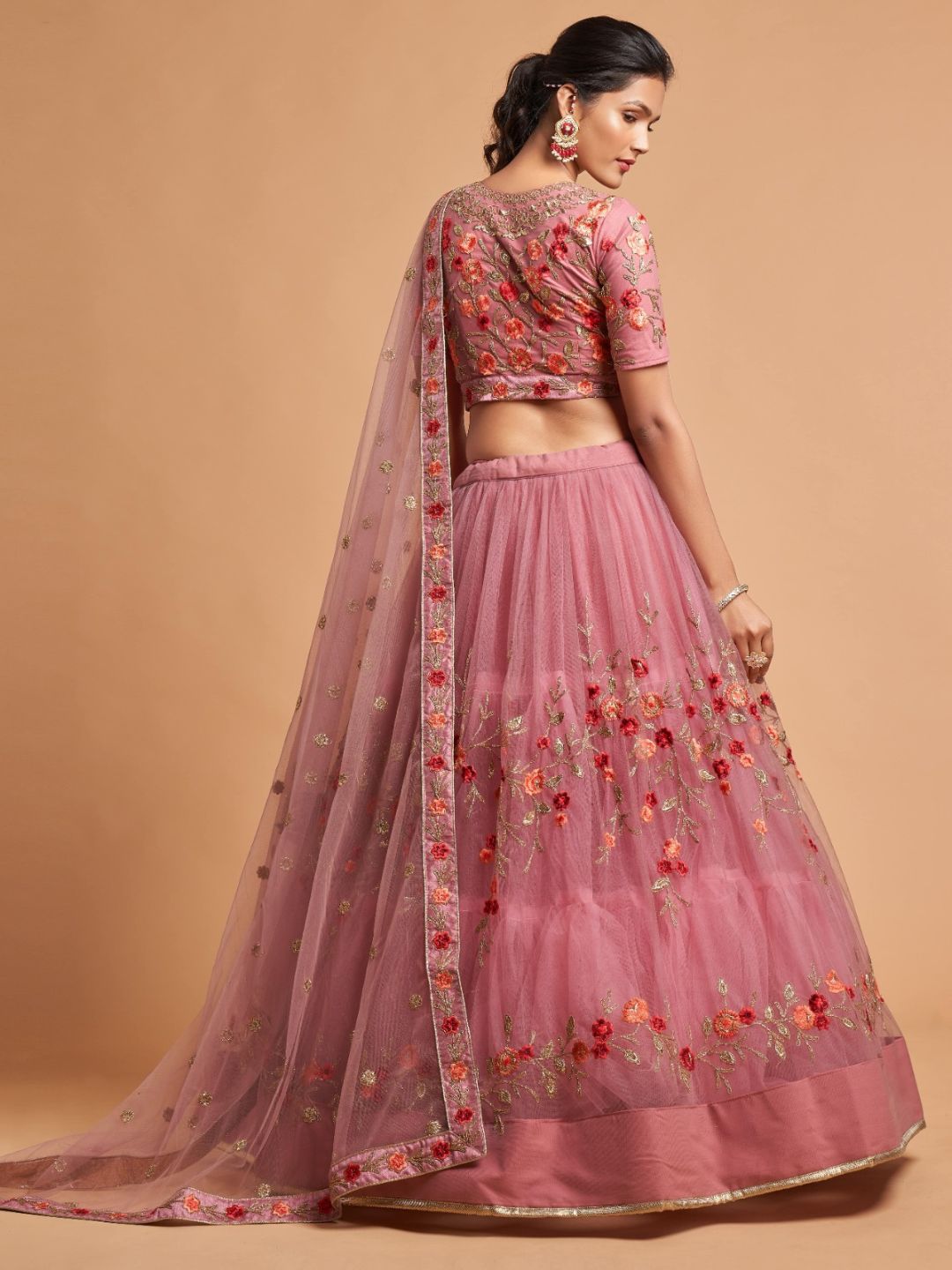 Sequence Net Fastive A Line Lehenga in Pink and Magenta