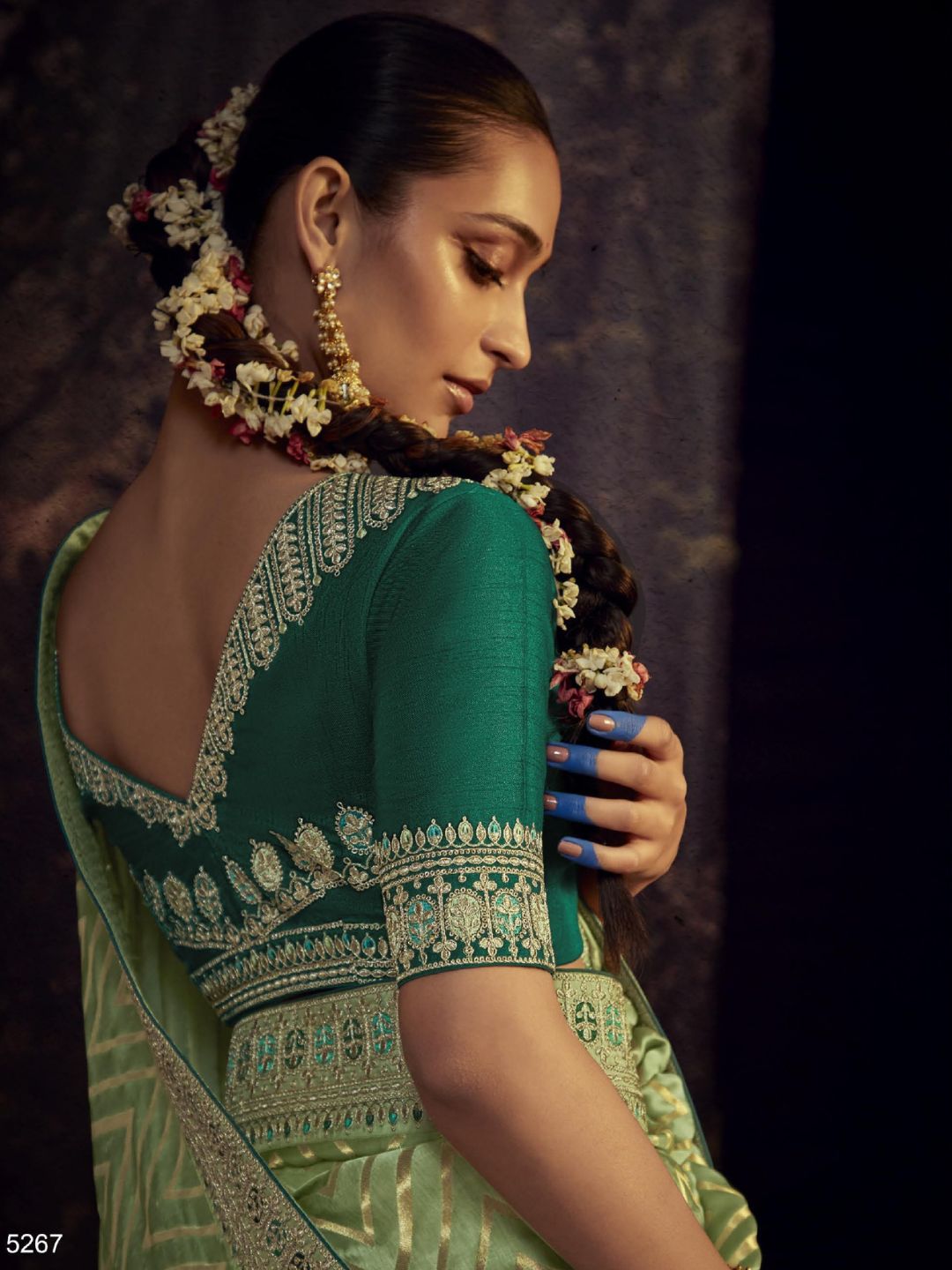 Embroidered Silk Soft Traditional Saree In Light Green-80955