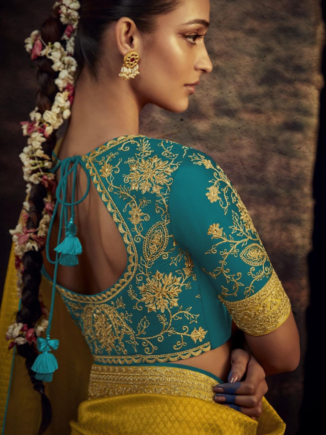 Embroidered Silk Soft Traditional Saree In Yellow-80961