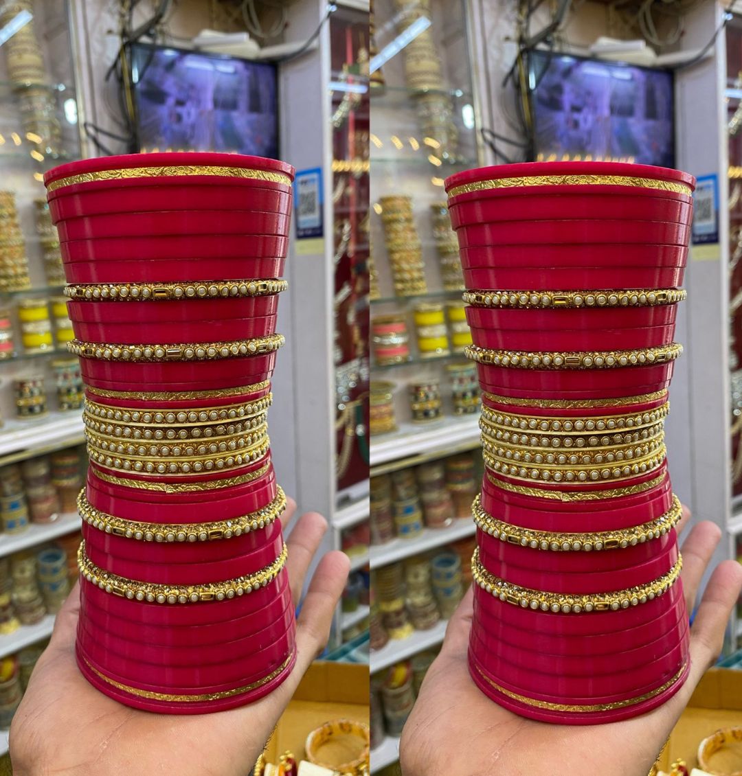Designer Premium Quality Bridal Dhalu Chura Bangles Rajasthani Chura Set-81888