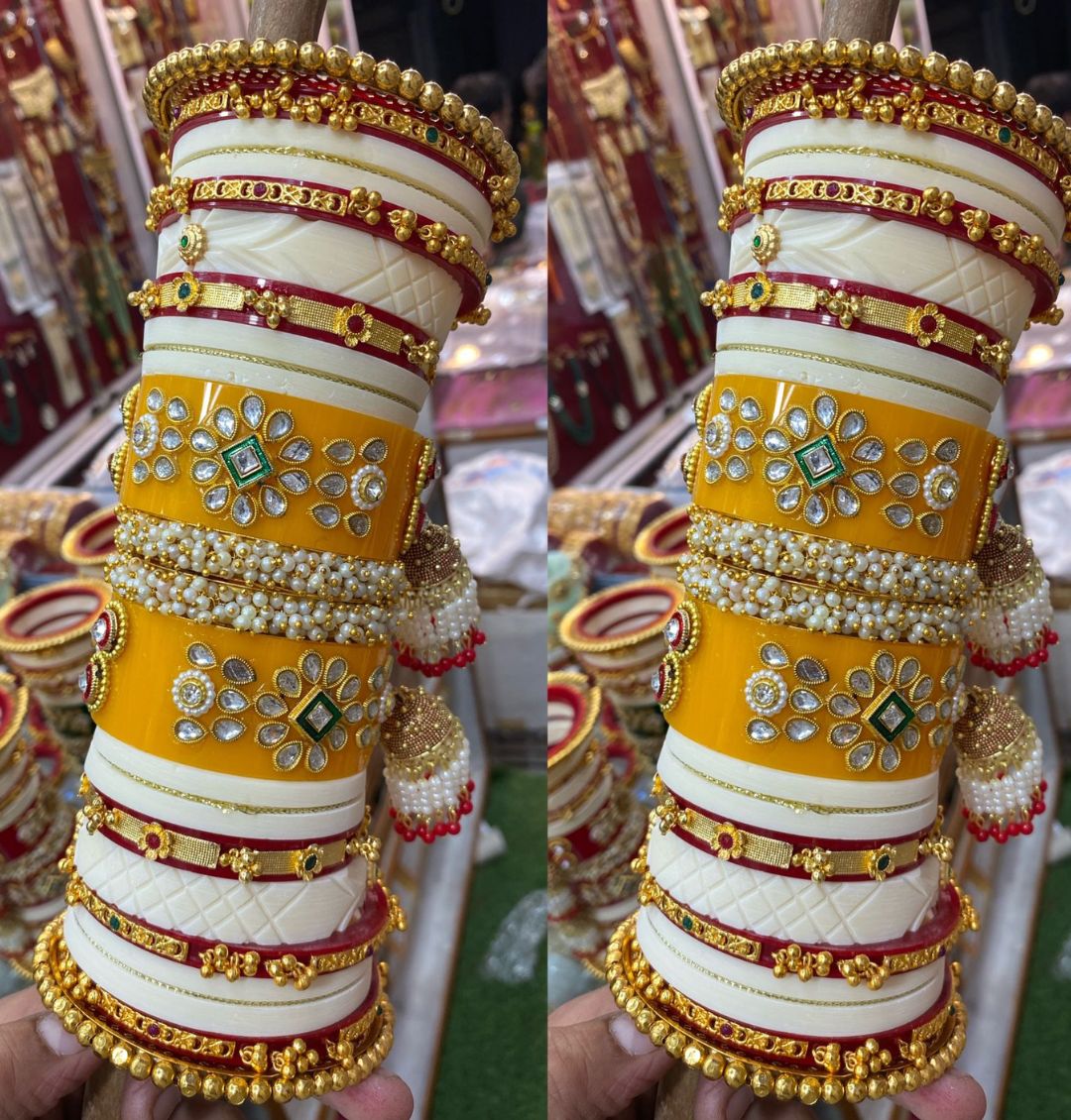 Designer Premium Quality Bridal Dhalu Chura Bangles Rajasthani Chura Set-81885