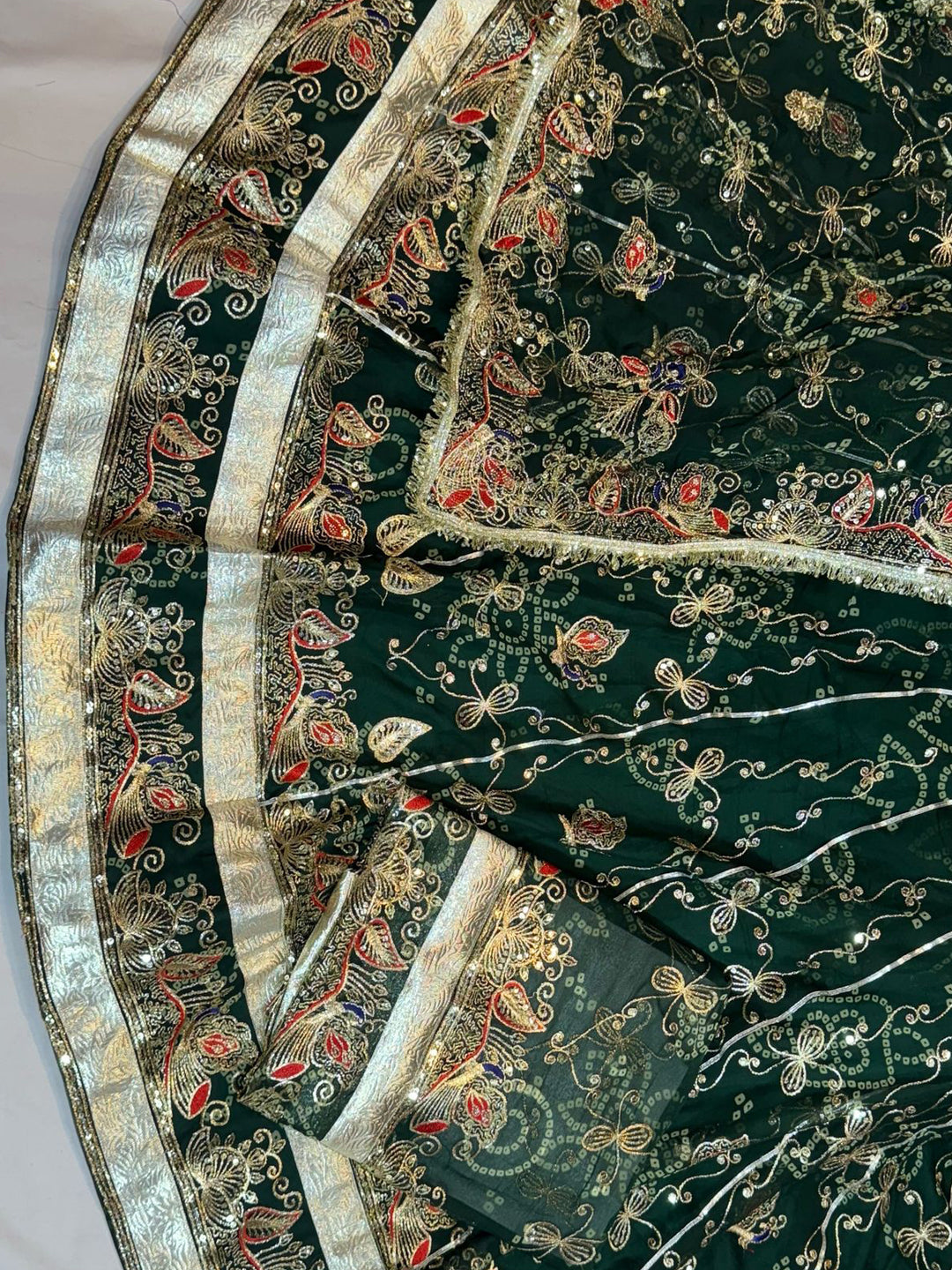 Royal Pure 7 Miter full Gher Wedding Sangeet Premium quality Rajputi Poshak-61060