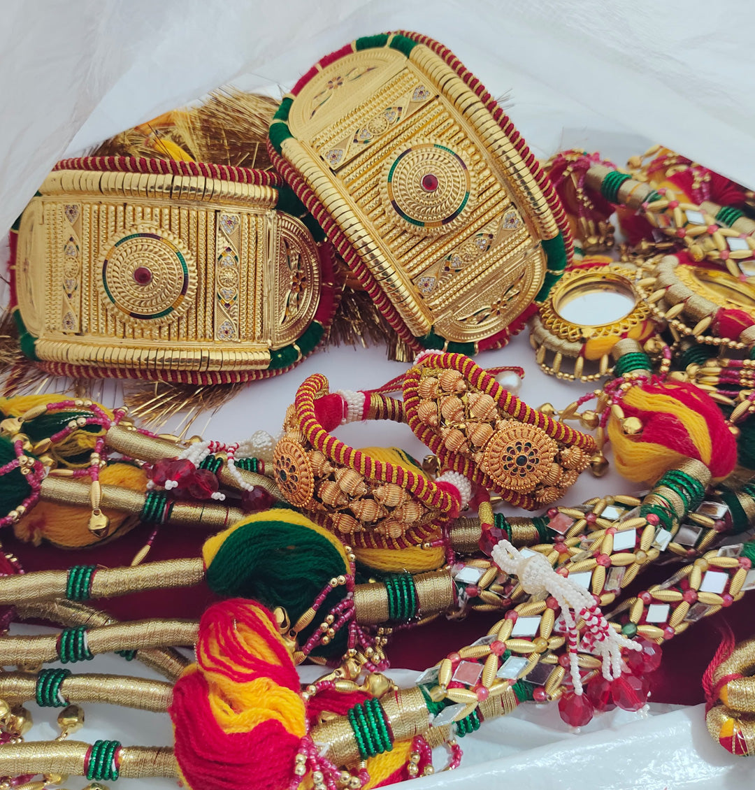 Traditional High Quality Rajputi Bajuband and Pochi Combo Set With Loom-301123