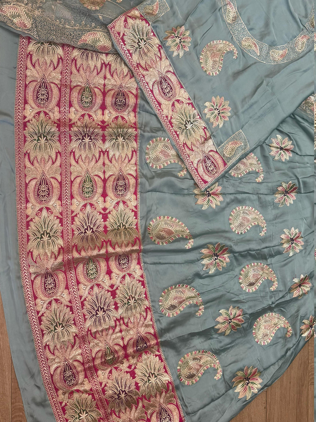 Chanderi 10 Kali Thankurji Pure Premium quality Rajputi Poshak-91285