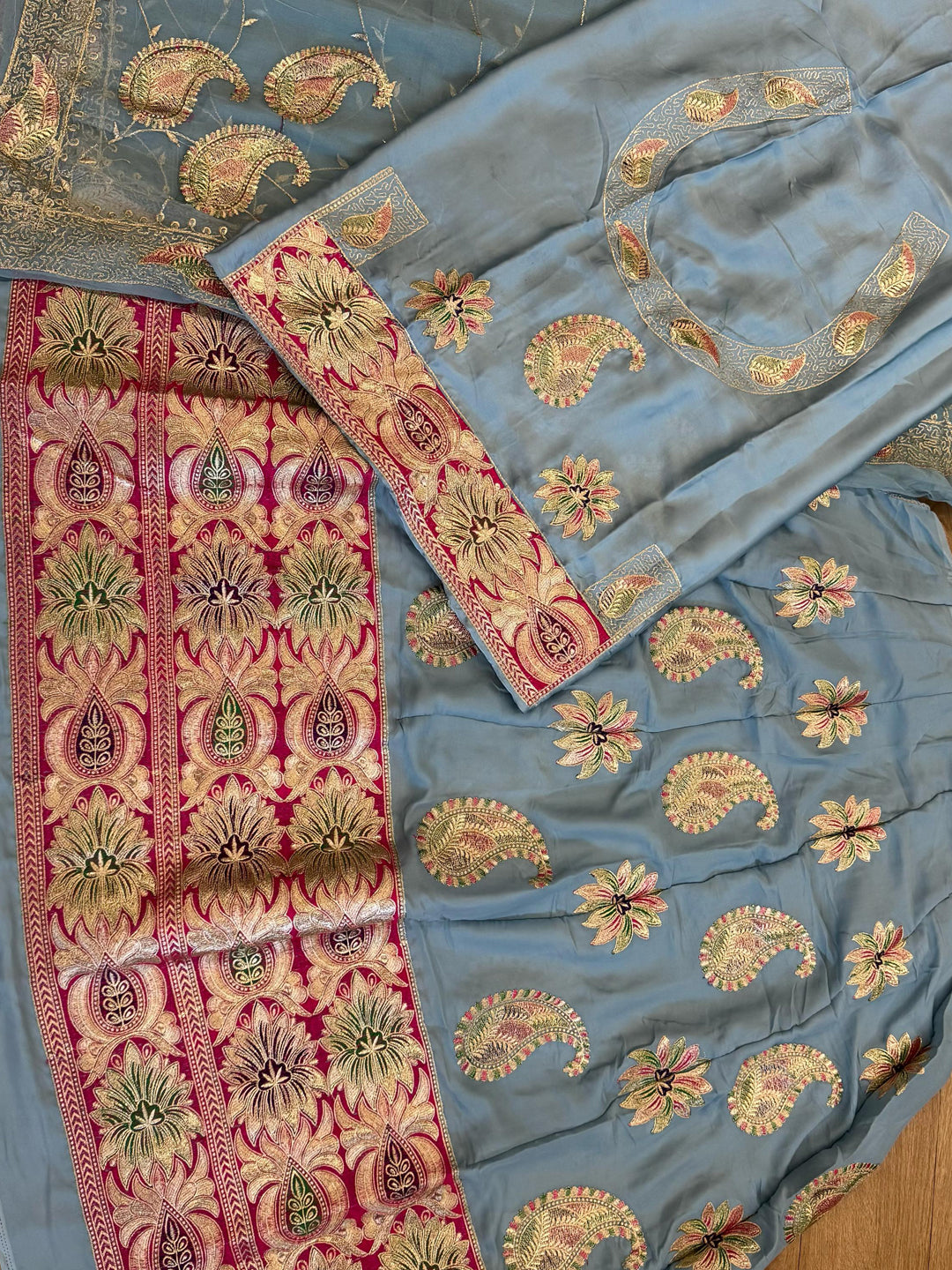 Chanderi 10 Kali Thankurji Pure Premium quality Rajputi Poshak-91287