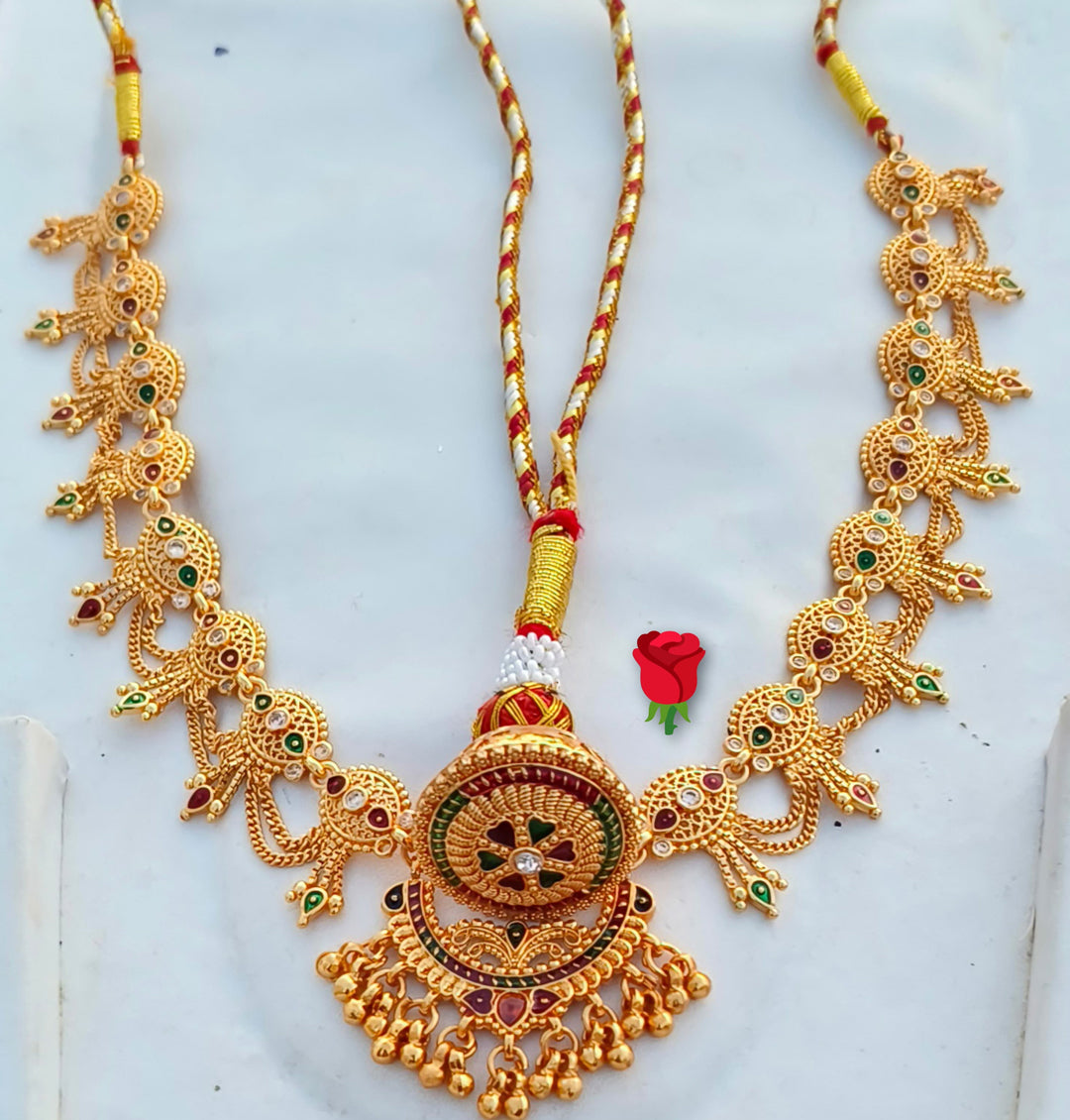 Gold Premium quality Rajputi Rakhdi Jewelry Wedding traditional Rajsthani Borla jewelry Set-301163 (Copy)
