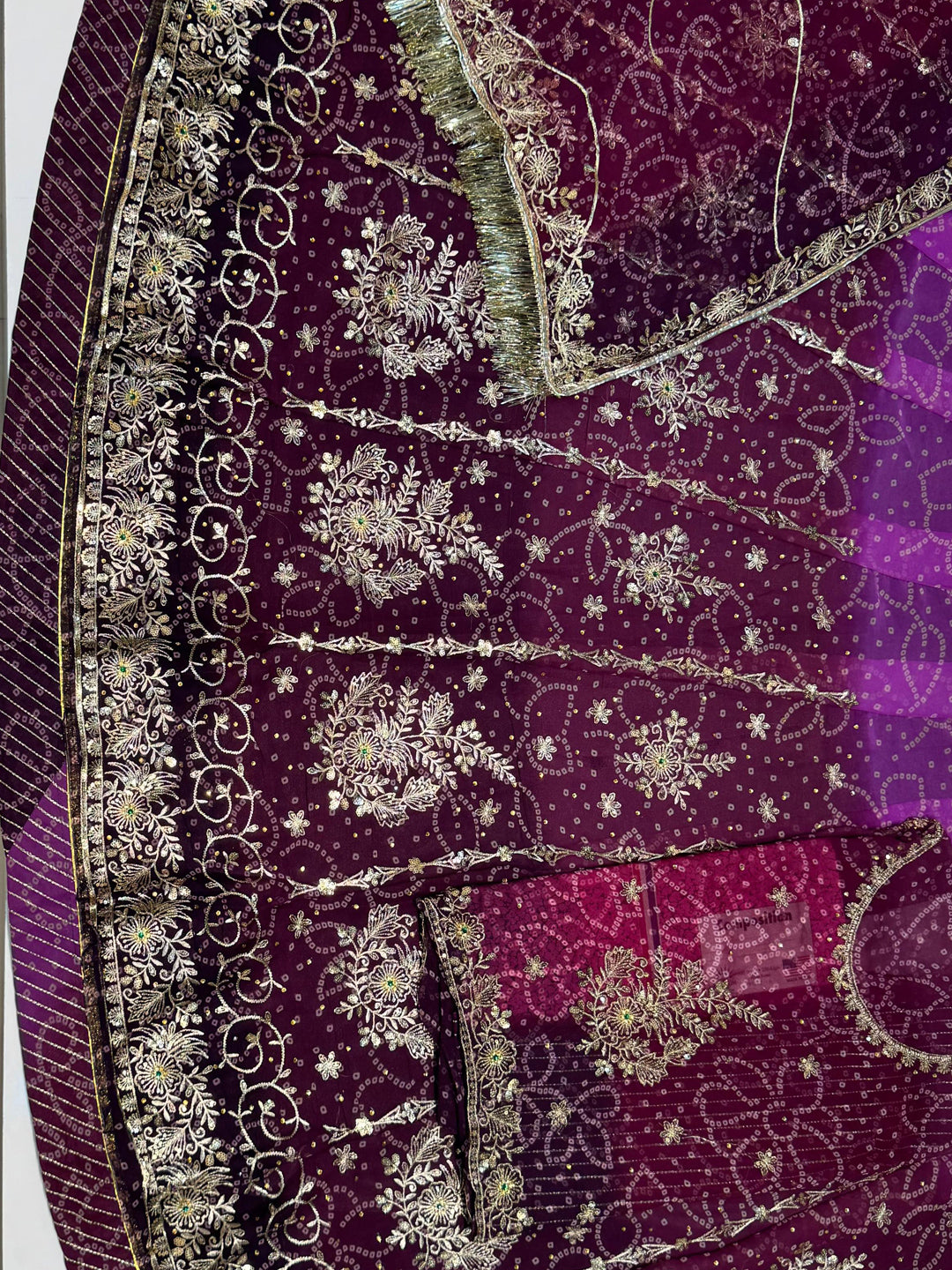 Chundari Premium quality with Sequence Work Rajputi Poshak In purple color-91466