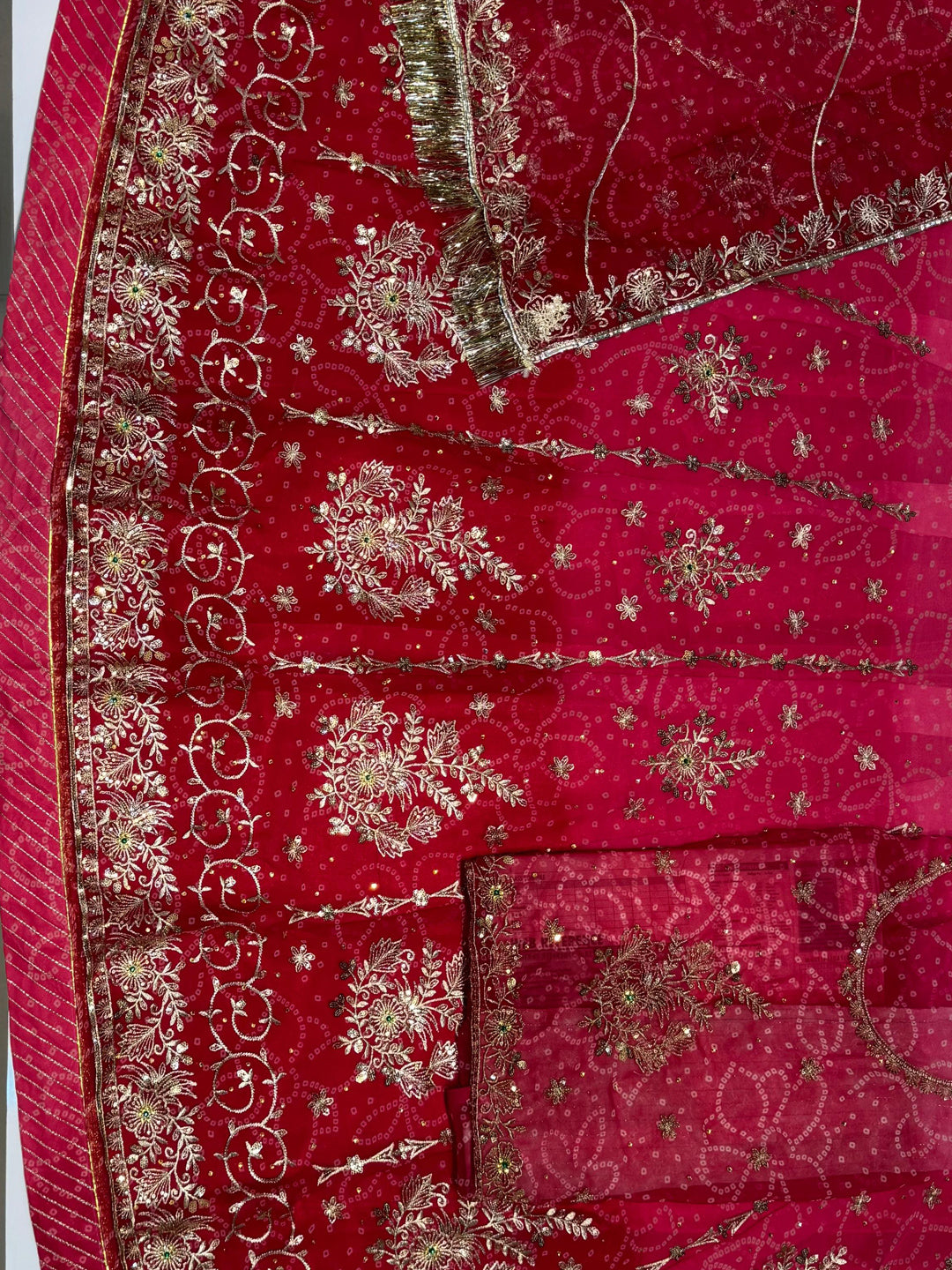 Chundari Premium quality with Sequence Work Rajputi Poshak In Pink color-91463