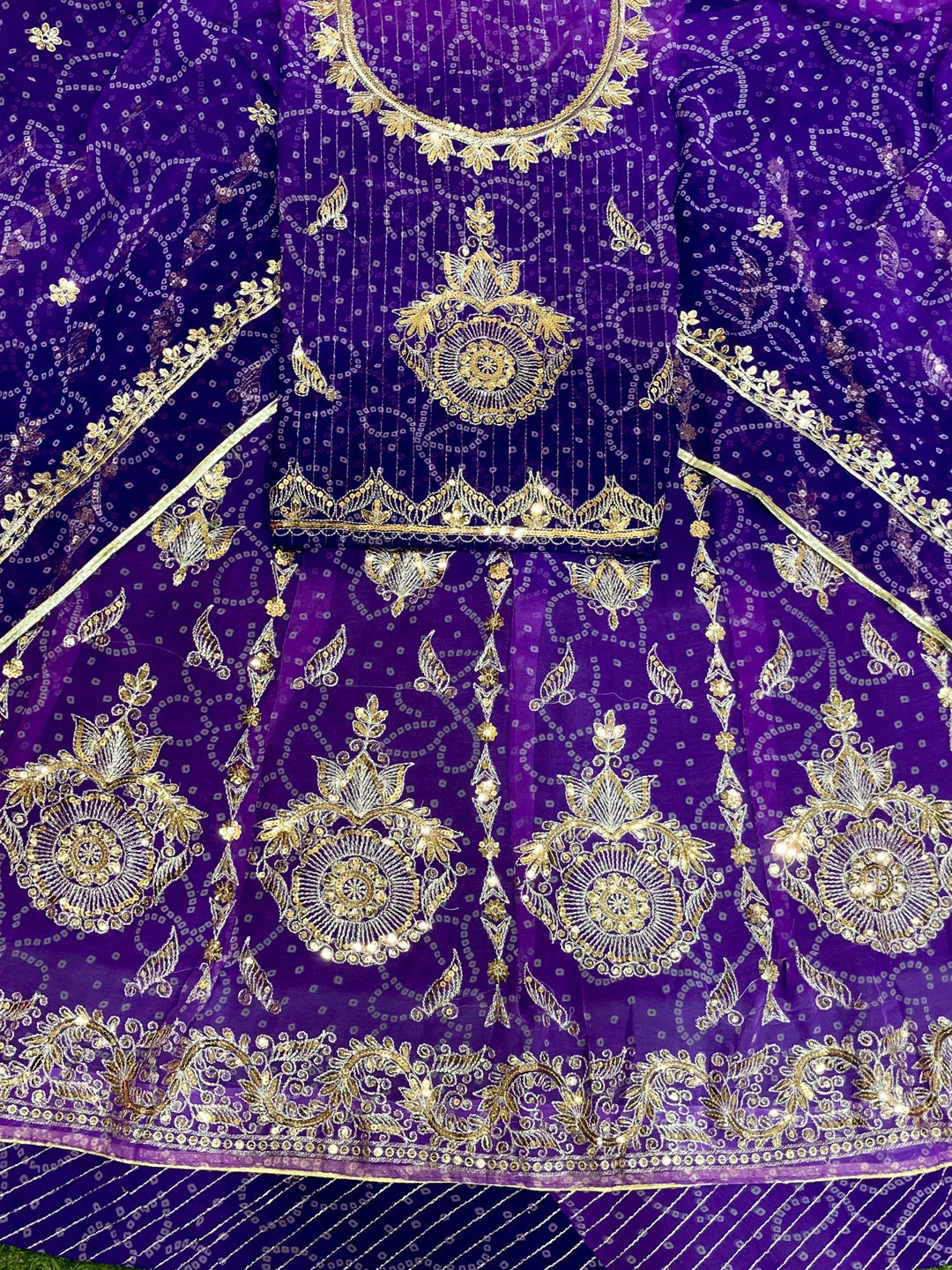 Chunnari Royal Pure Sequence Work Bright Navy Blue color Rajputi Poshak color-91560