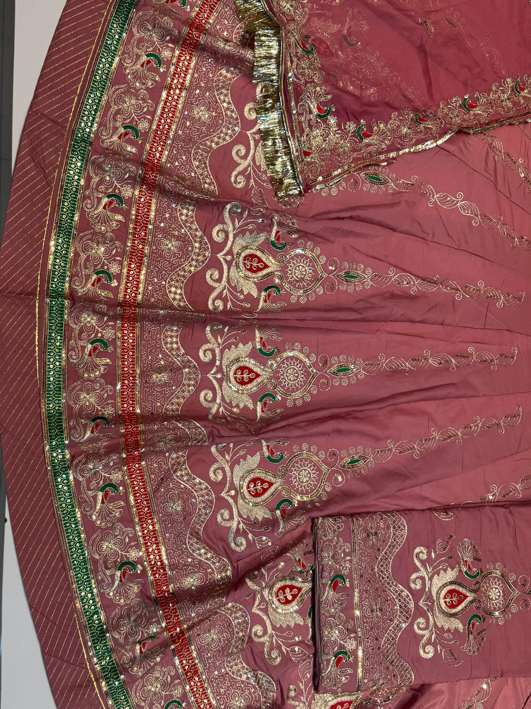 4 Miter full Gher Vintage Silk Crepe Premium quality Rajputi Poshak Rajputi Suit