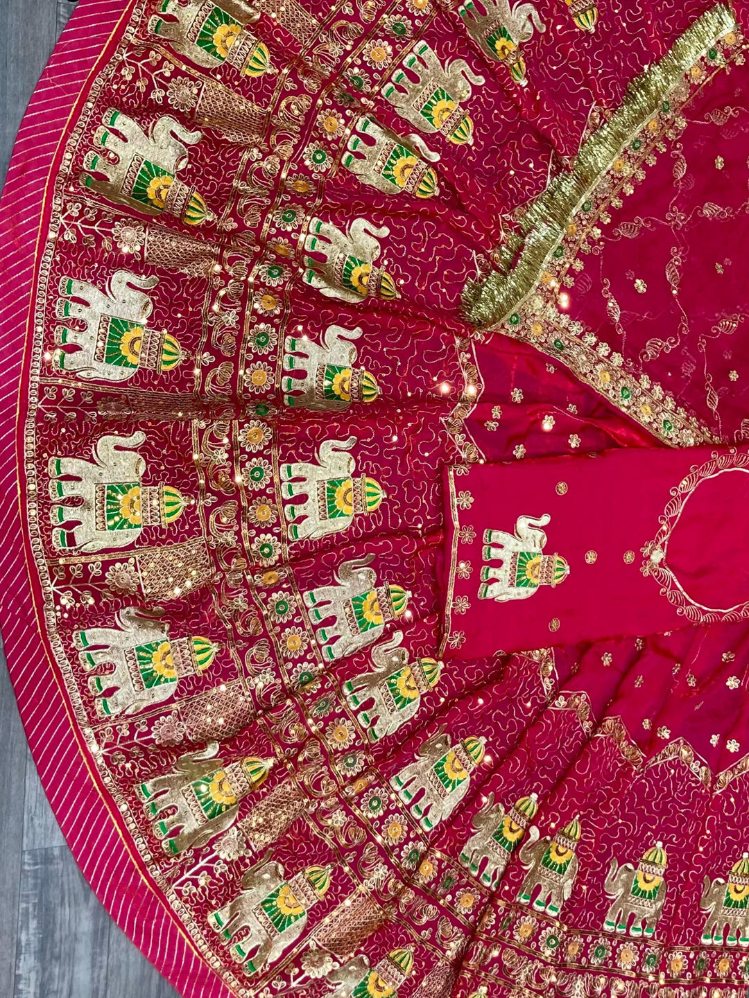 Pink color Fendi Silk Premium quality Rajputi Poshak with fancy sequence Work-91695