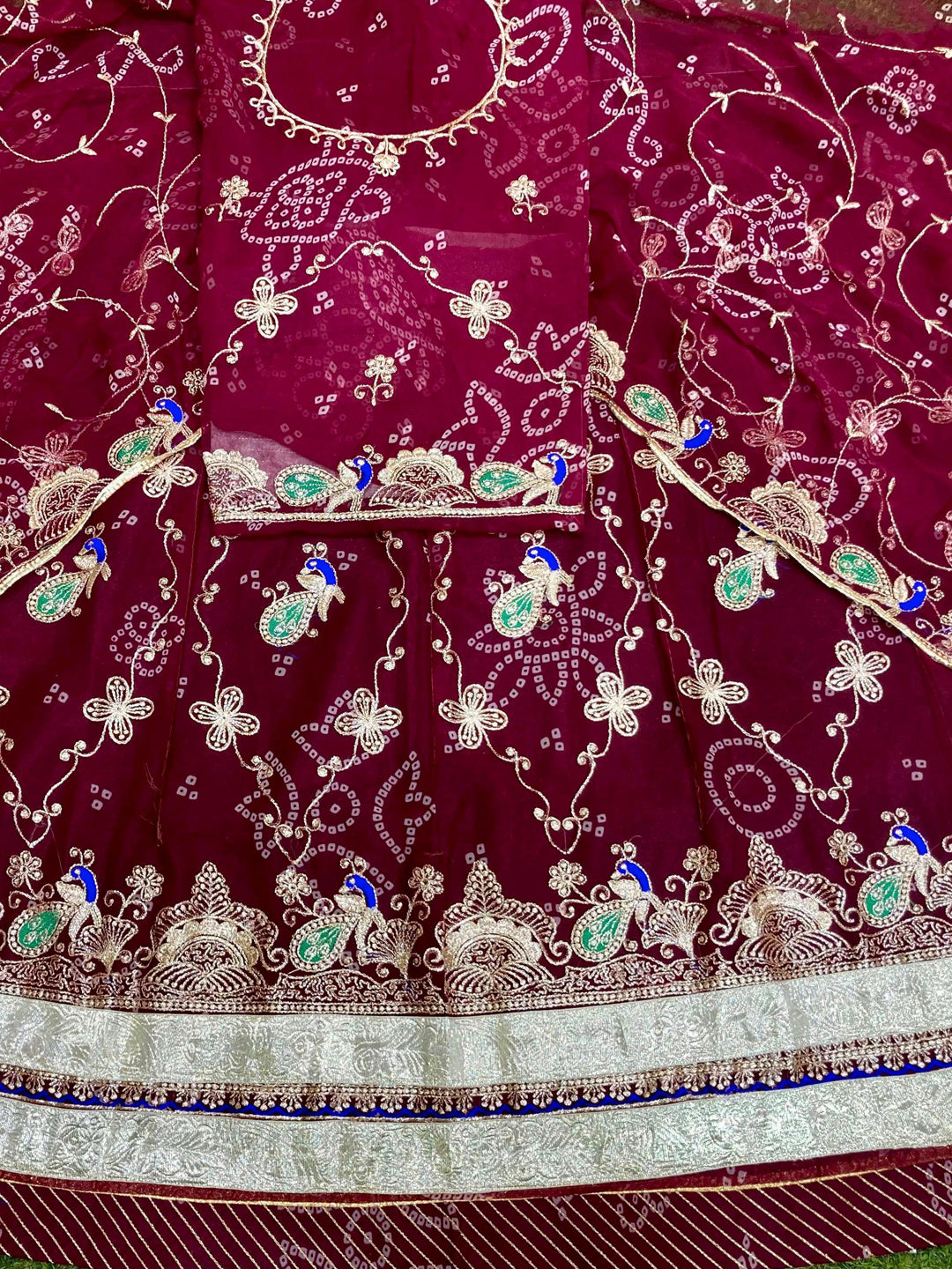 Royal Pure Rajputi Poshak with Lappa Border Work in Purple color-91685