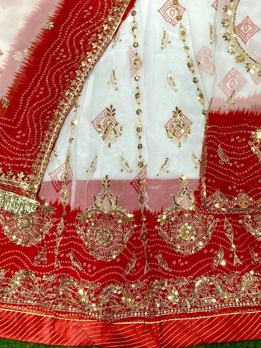 Double Shaded Royal Pure Rajputi Poshak with Barik Zari Sequence Work-91706