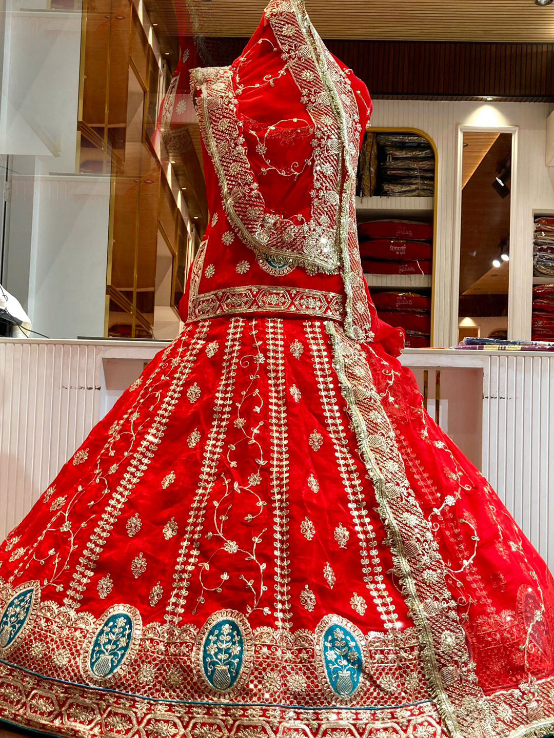 5 Meter Flare Heavy Silk Rajputi Poshak Pink Wedding Party Wear Designer Outfit for Women-91817