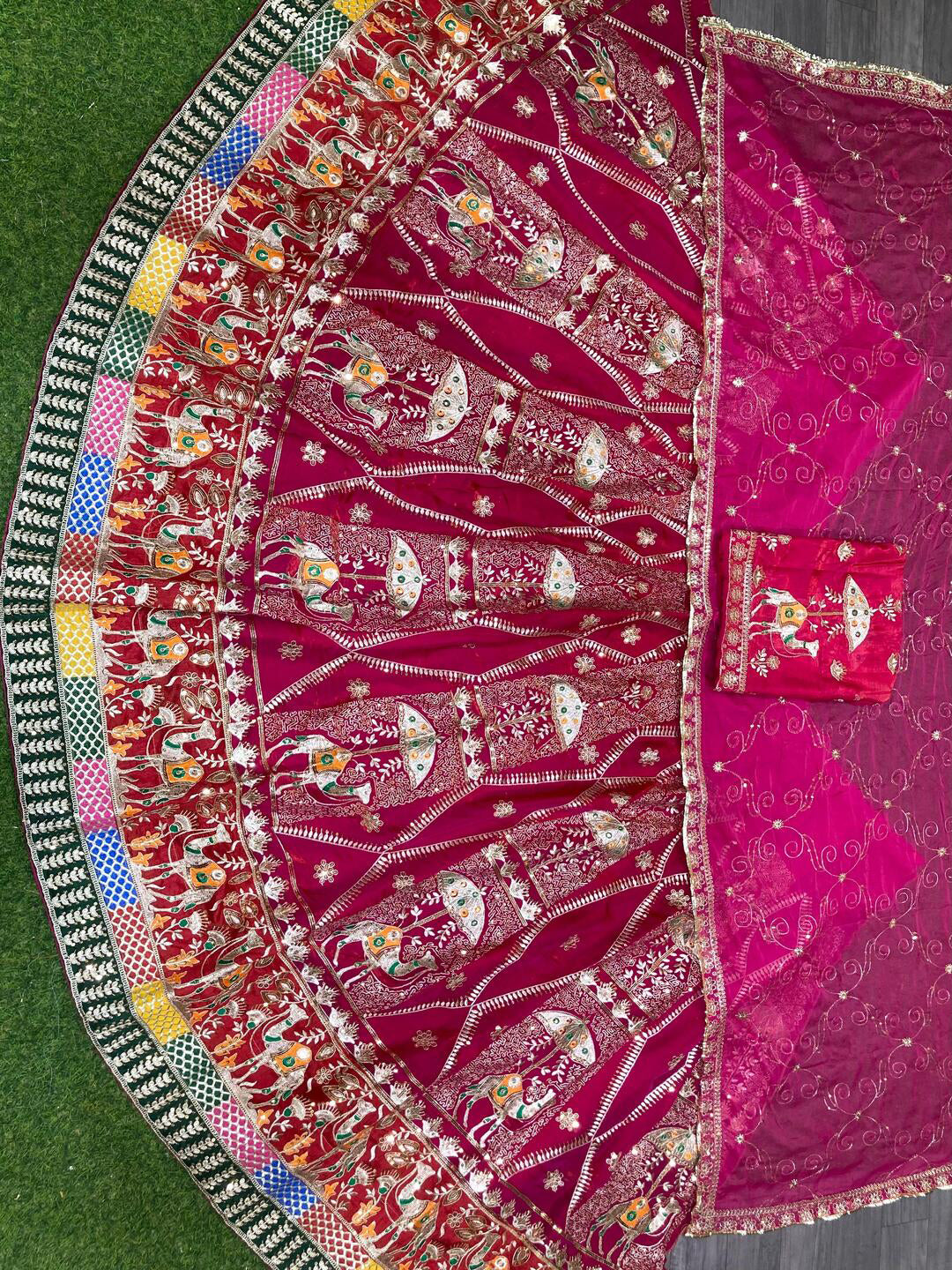 Pink Fendi Silk Wedding Poshak for Women – Heavy Designer Rajputi Outfit-91869
