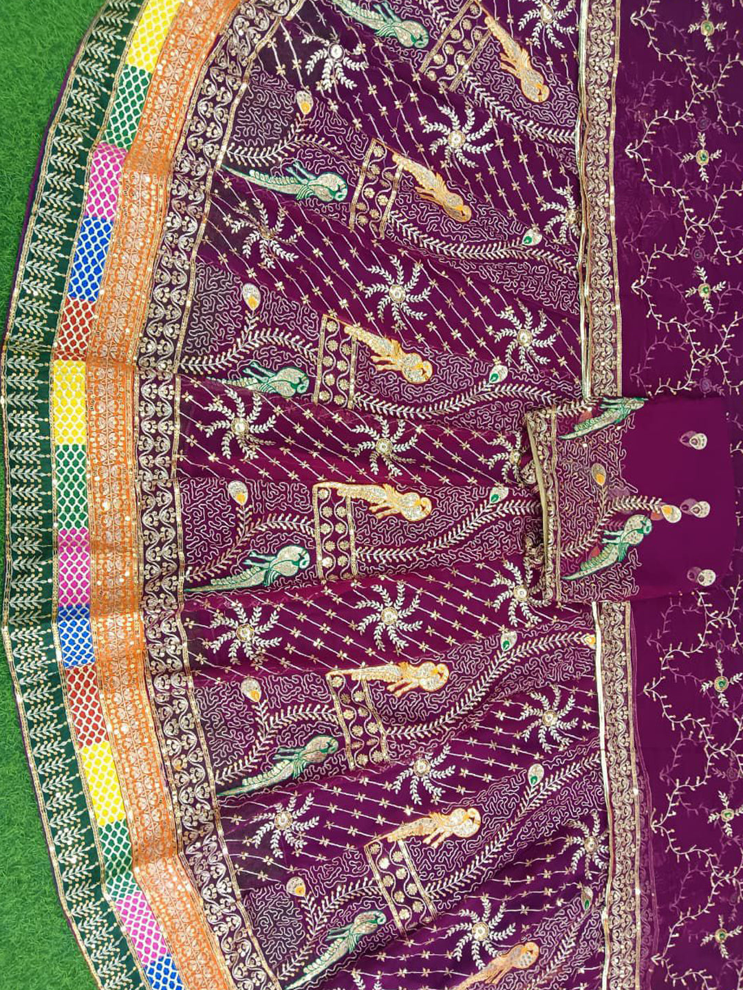 Purple Premium Royal Pure Rajputi Poshak – 4 Meter Flare Wedding Wear for Women-91916